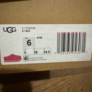 UGG K Tazz Women's Hot Pink with Orange Sole Slip-On